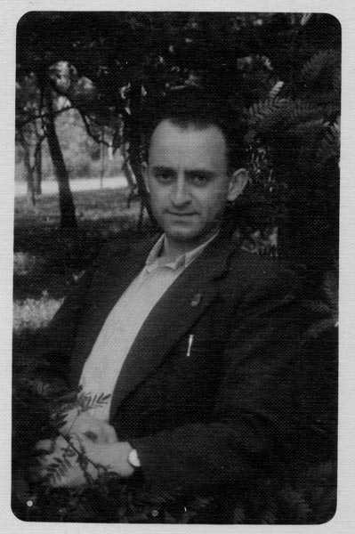 Mark Blank, age 19, in a park in Mogilev-Podolskiy, 1949.