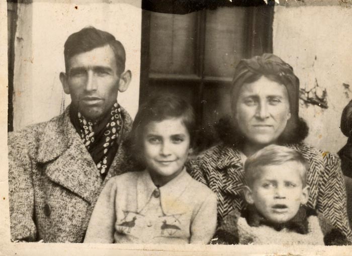Jack Fried with family in Bucharest, Romania 1945