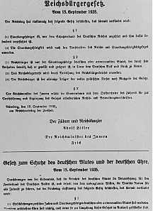 September 15, 1935: Nuremberg Race Laws. German Jews are stripped of their citizenship, ie. they become stateless.