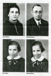 Passport pictures of the Moses family, 1938. Terry Moses Freudenthal is bottom, right.