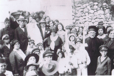 Mary and Albert Cohen’s wedding photo. Jack’s grandmother is standing behind and on the left of Mary. Later, Jack’s grandmother was identified as a Jew and killed.