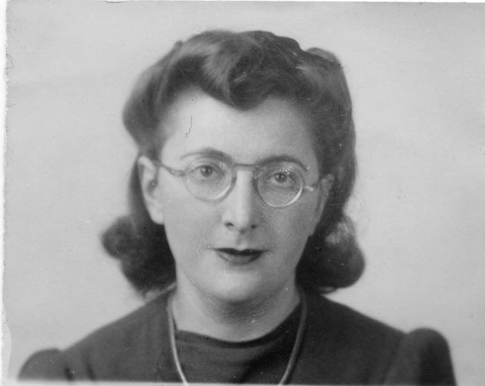 Hanna Hamburger, in a photograph that was taken for her American naturalization documents in 1944.