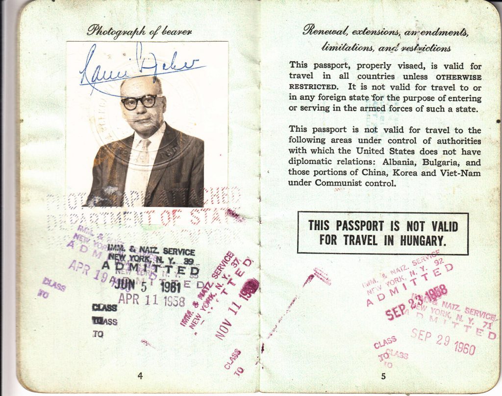 Claire's fathers passport, Maurice Fischer