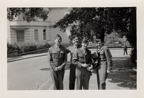 Herman Lowenstein, shown second from right, posed with three of his Army buddies