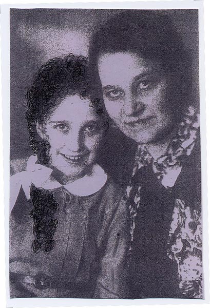 Olivia Newman, at age ten, with her hair in a bow, pictured with her mother.