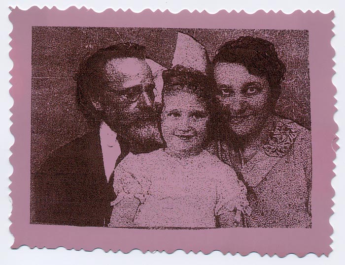 Olivia Newman as a three-year-old girl with her parents before her father was taken away by the Germans.