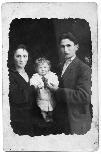 Alexander Savranskiy, as a one year old boy with his mother, Raisa Haika, and his father, Moshe Savranskiy, before the war. Aleks' father died when he was four years old.