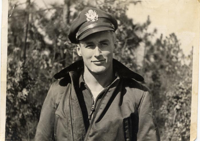 Raymond Sandvig in 1945 in China. Sandvig flew B-25 Mitchells while serving in the 14th Army Air Force, 22nd Bomb Squad. He flew combat missions over Indo-China, Burma, and South China.