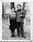 Sara and Jack Seidner in the Displaced Persons Camp in Cremona, Italy, in 1945.